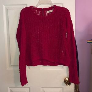 Pink Chunky Sweater with accent zipper
